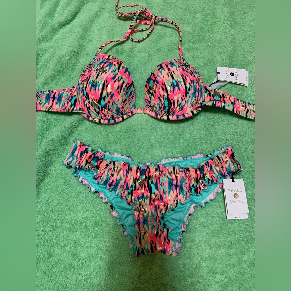 Bikini set,bra top, scrunch butt ruffle bottom, mix match NWT